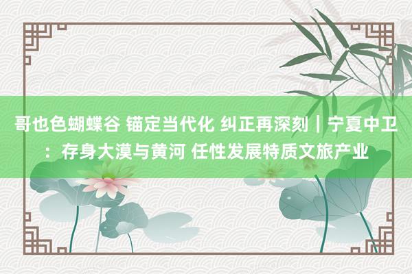 哥也色蝴蝶谷 锚定当代化 纠正再深刻｜宁夏中卫：存身大漠与黄河 任性发展特质文旅产业