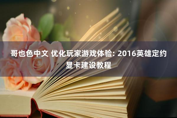 哥也色中文 优化玩家游戏体验: 2016英雄定约显卡建设教程