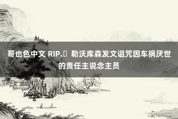 哥也色中文 RIP.️勒沃库森发文诅咒因车祸厌世的责任主说念主员