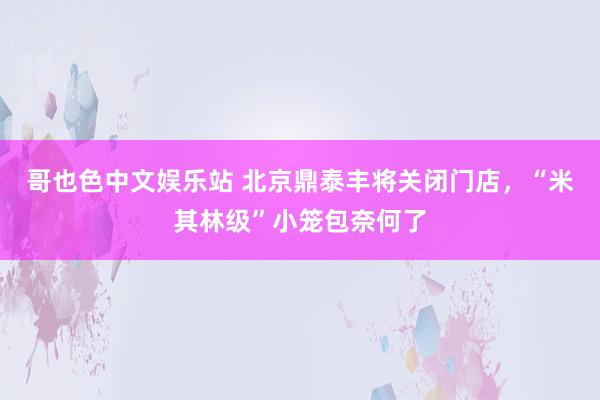 哥也色中文娱乐站 北京鼎泰丰将关闭门店，“米其林级”小笼包奈何了